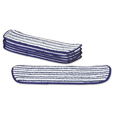 Rubbermaid Commercial Wet Mop Pad, Blue/White, Microfiber, PK6 FGQ80000WH00